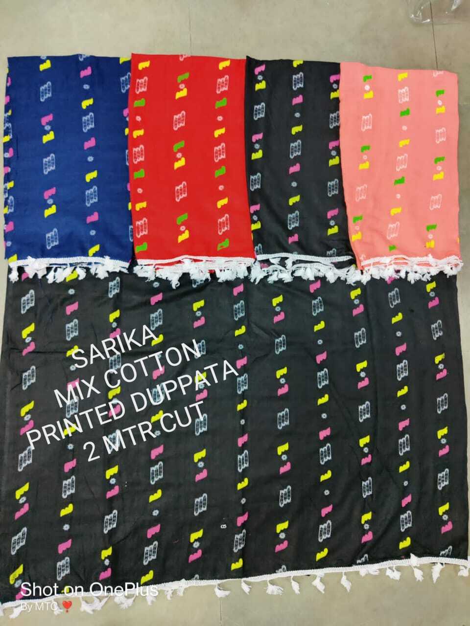 Sarika Cotton Dupatta - 2 Meters Approx , Washable, Printed, All-season, Random Prints With Daily New Designs Available