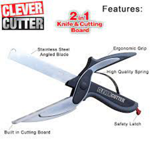 Clever Cutter - Stainless Steel, 24x7x3 Cm, Multicolor | Unique Slicing, Cutting And Chopping Solution With Ergonomic Grip