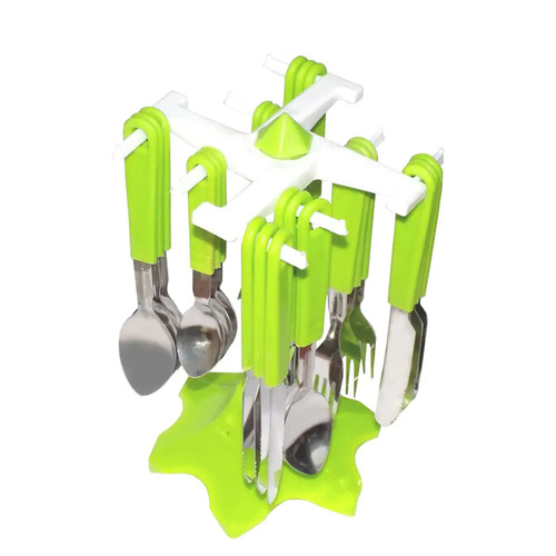 स्टैंड के साथ मल्टी कलर प्रीमियम कटलरी सेट