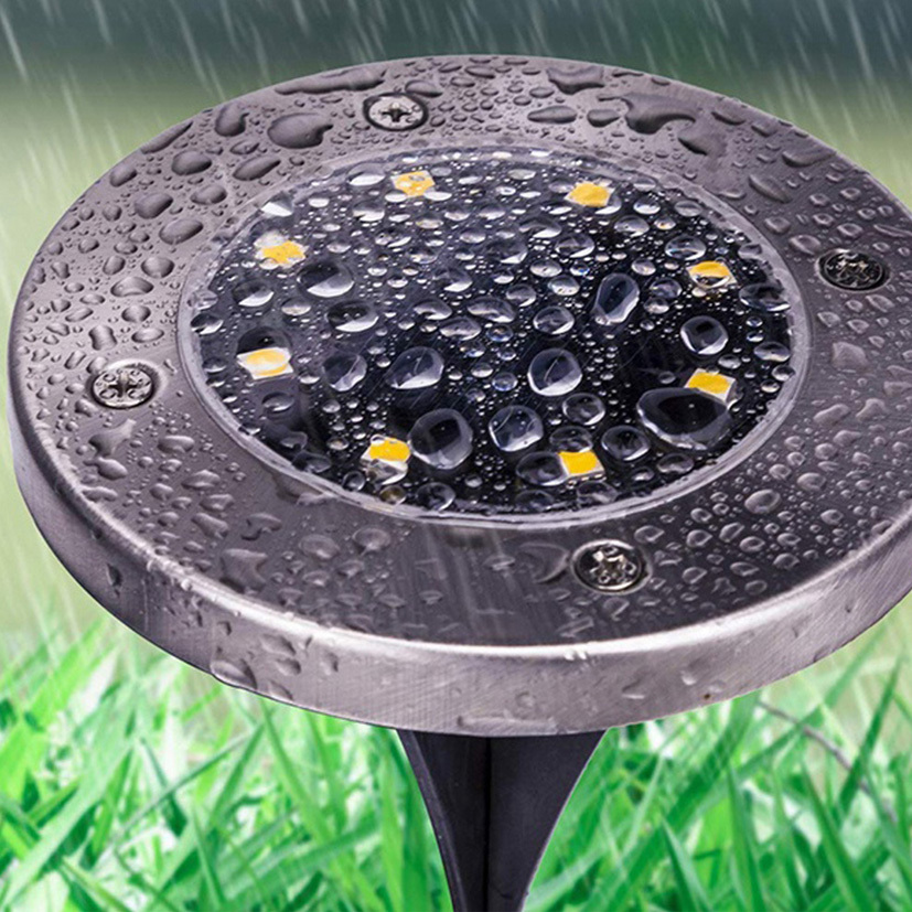 8 Led Disk Lights Outdoor Garden Landscape Lighting Solar Underground Light For Pathway Application: Lawn