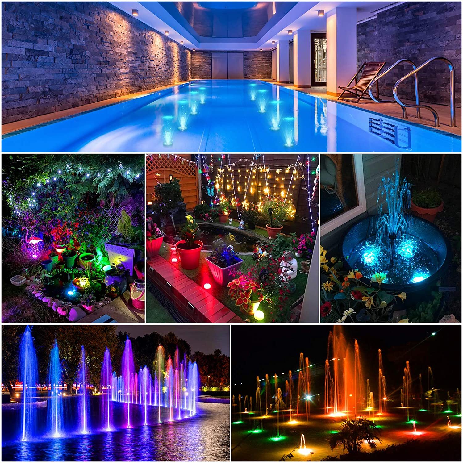 White 10 Led Ip68 16 Color Waterproof Underwater Swimming Pool Led Submersible Lights With Ir Remote For Pool Aquarium Vase Base Pond