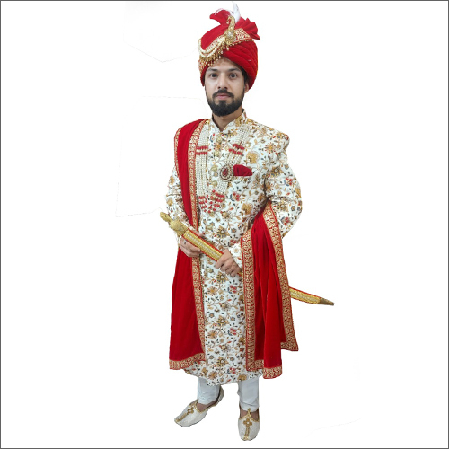 ड्राई क्लीनिंग मेन्स वेडिंग प्रिंटेड शेरवानी