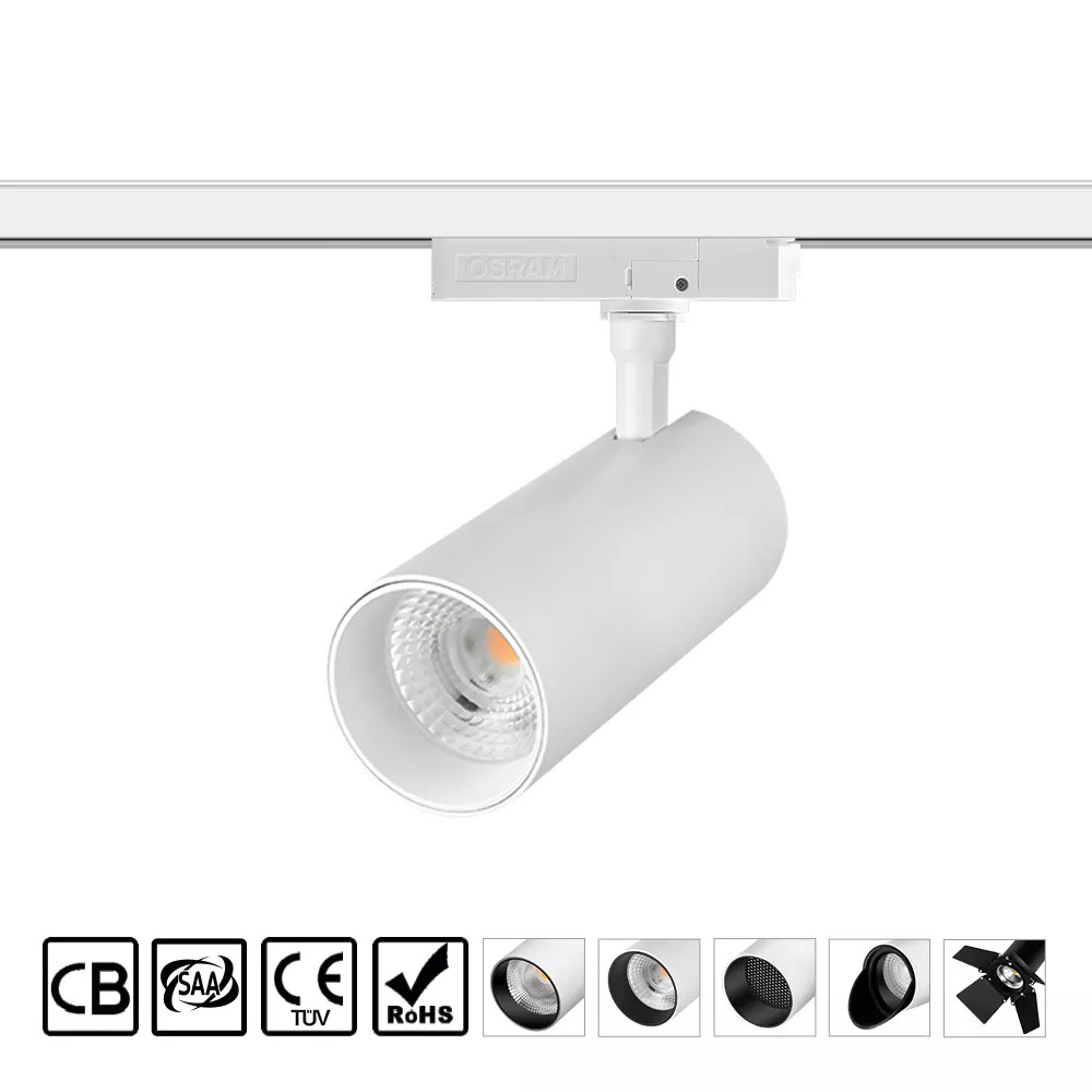 20w-42w Cob Led Track Light Single Phase 3-4-wire Cri90 Anti Glare Flicker Free Adapter Combined Application: Home