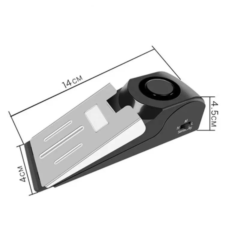 White Home Security Door Stop Alarm Door Block Vibration Alarm Portable Door Alarm Stopper For Traveling Security