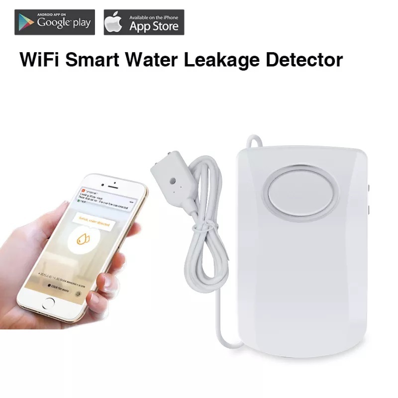 Wifi Water Leak Alarm Detector Red Led And Buzzer Souding Application: Indoor House Leaksense