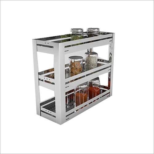 Stainless Steel Pullout Basket 3 Shelves Height: 21 Inch (In)