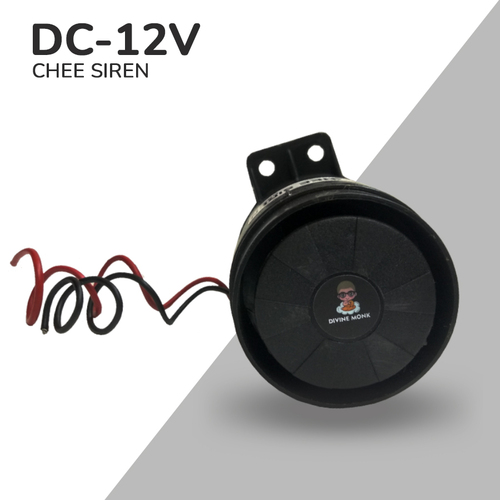 Electronic Siren - Plastic, 5x5x5 inches | Black Color, 12 Volt Output, High Weight, Unique Design, Automatic Switch