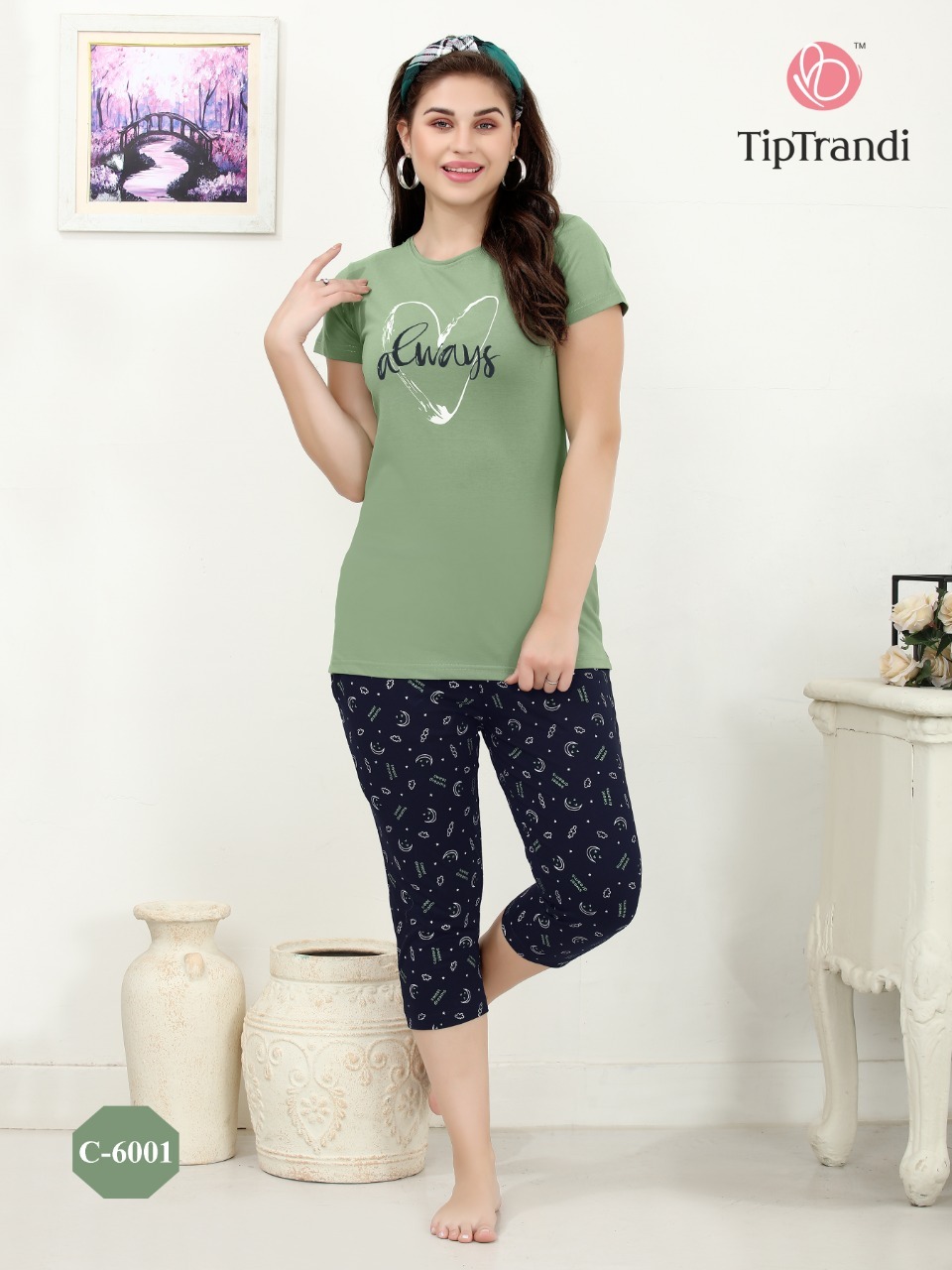 Cotton Capri Night Suit