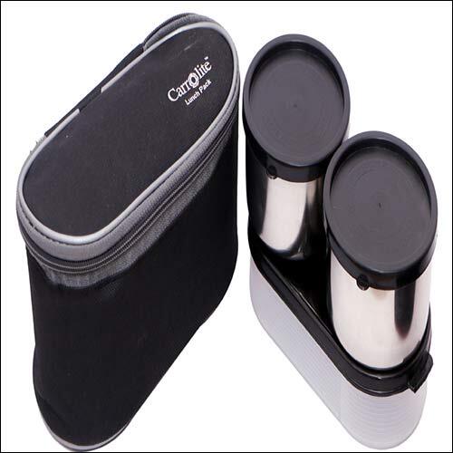 ब्लैक कैप्सूल मल्टीकलर 2 एयर टाइट कंटेनर और चपाती ट्रे 750 मिली लंचबॉक्स