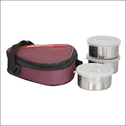 मैटी ट्रायंगल 2 एयर टाइट कंटेनर और चपाती ट्रे 750 एमएल लंचबॉक्स