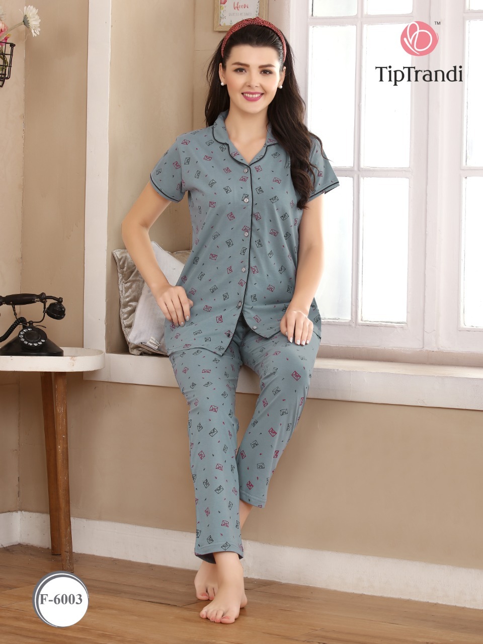 Front Open Night Suit - Cotton Material, Available In Sizes M, L, Xl, 2xl, 3xl | Printed Pattern, Short Sleeves, Suitable For All Seasons