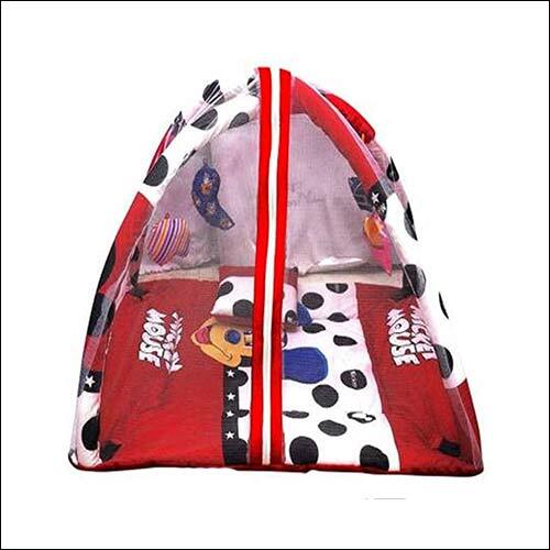 लिटिल मंकीज़ पोल्का डॉट्स शिशु बेबी बिछावन सेट मच्छरदानी के साथ