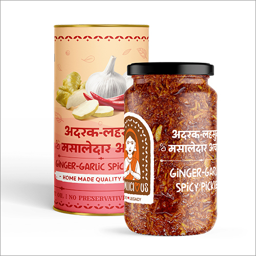 400 GM Ginger-Garlic Spicy Pickle - Blend of Quality Ginger & Garlic , Spicy Flavor for Enhanced Culinary Experience