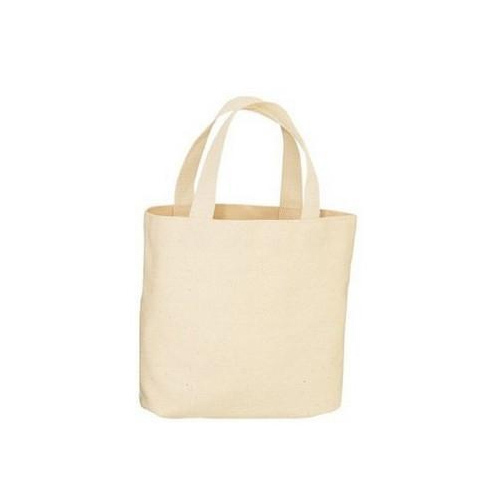 Cotton Bags - Small Beige Cotton | Lightweight with Double Handles for Retail Shopping, Gift Packaging, and Craft Projects