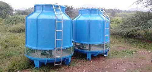 Induced Draft FRP Cooling Tower - Metal Material, 380~480V AC Single Phase, Blue Color | Quality Assurance for Industrial Cooling Applications