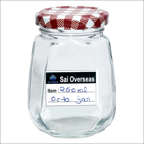 ग्लास 250 मिली ऑक्टागोनल जार