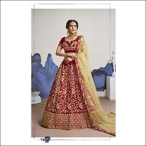 Pink Heavy Zari Embroidery And Daimond Fancy Border In Silk Fabric Lehenga With Bangalori Silk Blouse And Nett Emb Dupatta