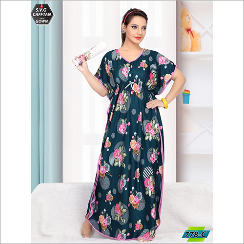 Blue Ladies Sarina Kaftan Nighty