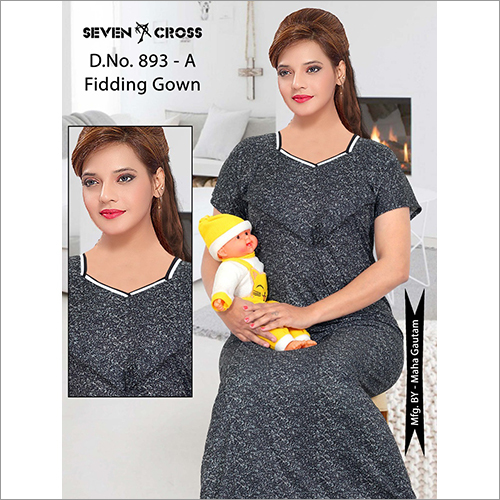 Grey Ladies Half Sleeves Sarina Feeding Gown