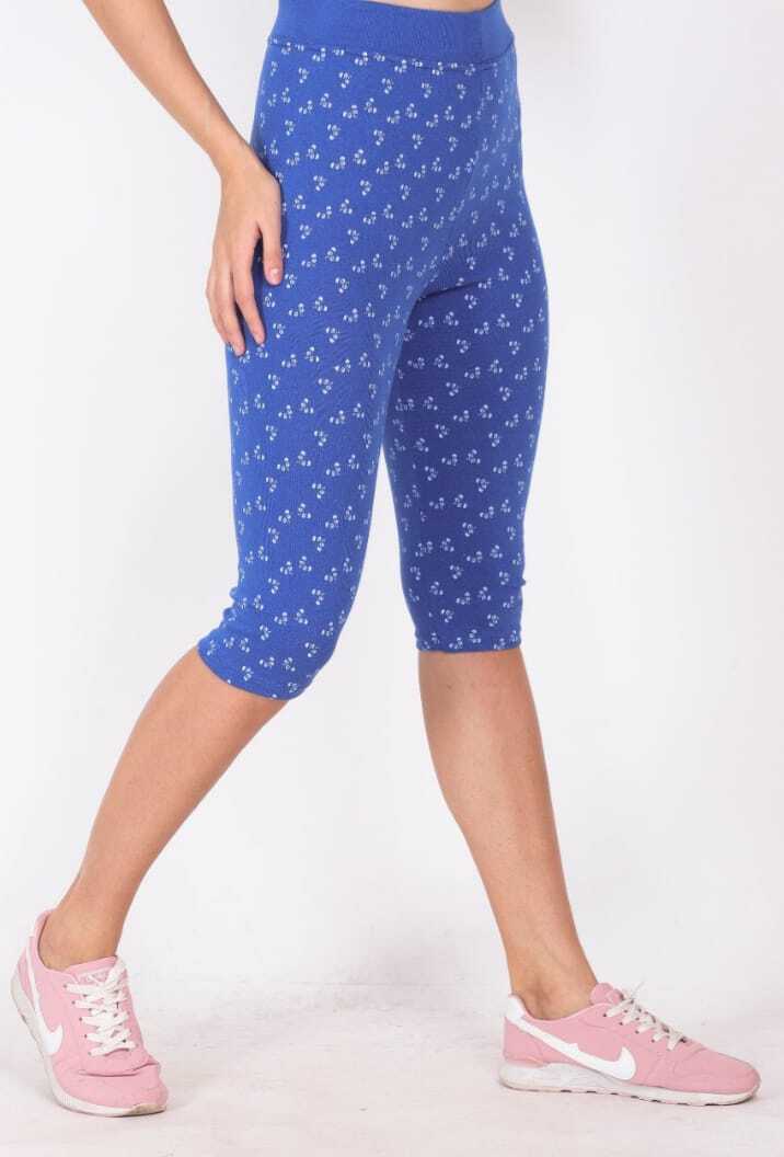 Printed Capri Jegging - Cotton Blend, Hip Size 26-34, 10 Colour Options | Breathable, Washable, Printed Design For All Seasons