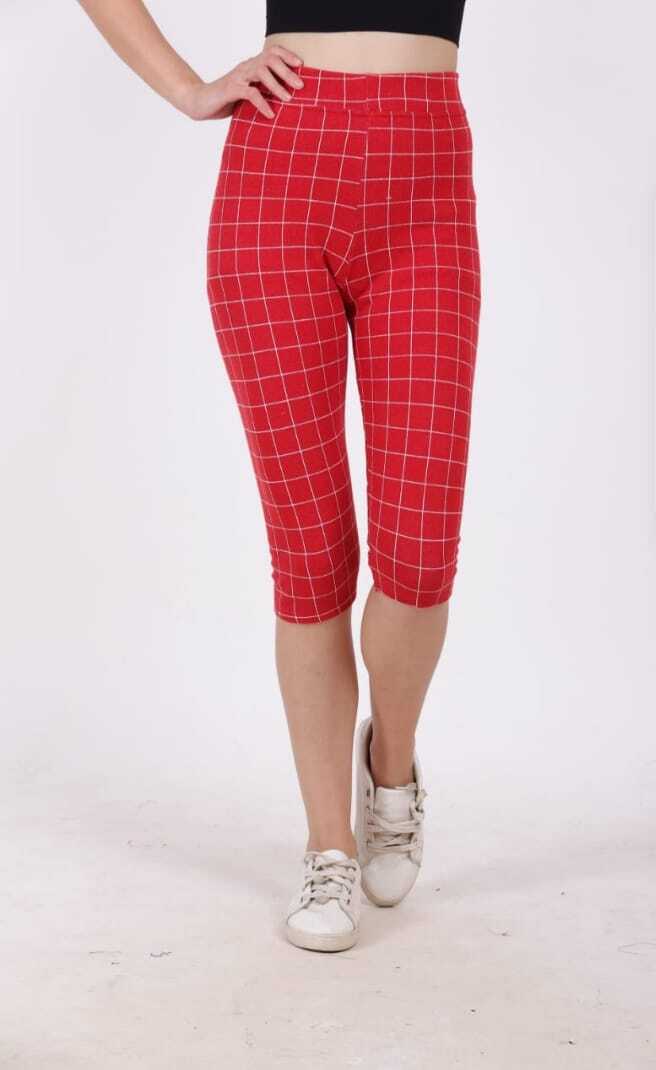 Printed Capri Jegging - Cotton Blend, Hip Size 26-34, 10 Colour Options | Breathable, Washable, Printed Design For All Seasons