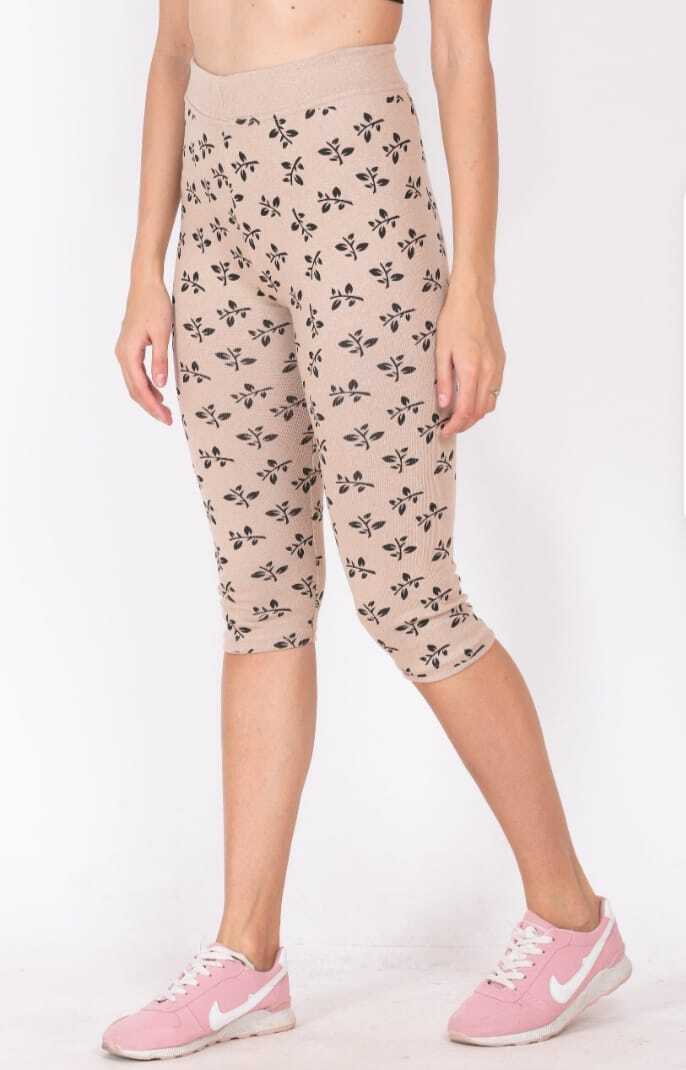 Printed Capri Jegging - Cotton Blend, Hip Size 26-34, 10 Colour Options | Breathable, Washable, Printed Design For All Seasons