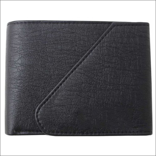Mens Black Trifold Coin Pouch - Artificial Leather, 3 Card Slots, 1 Snap Closure Cash Compartment, Open Type, Lightweight at 85g