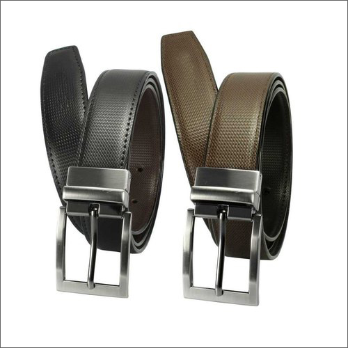 ब्लैक मेन्स रिवर्सिबल आर्टिफिशियल लेदर बेल्ट