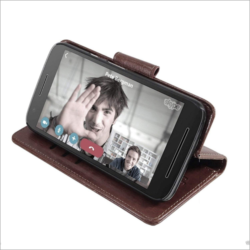 Leather Mobile Flip Cover - Leather, Available In 5 Inch & 5.5 Inch Sizes, Multicolor | Modern Design, Lightweight, Smooth Surface Finish