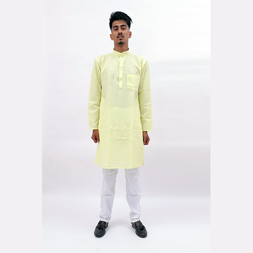 पीला पुरुषों का कुर्ता पजामा