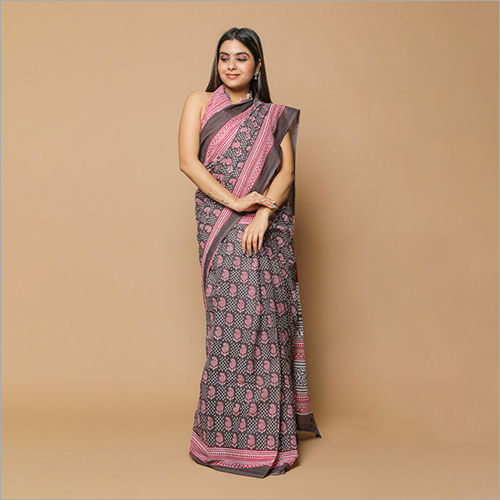 Sanganeri And Bagru Printed Cotton Sarees - Multicolor, Soft Cotton Material | Versatile for Rainy, Spring, Summer, and Winter Seasons