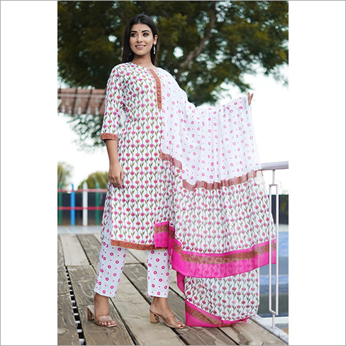 डिज़ाइनर बगरू प्रिंटेड स्टिच्ड सूट