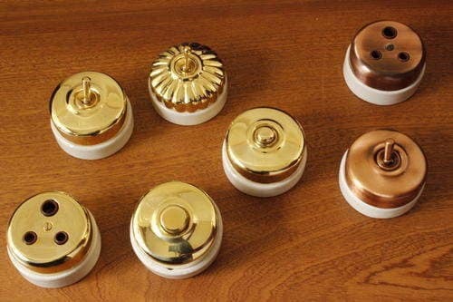 Antique Switches - Brass | 5/15 Amp Ratings, Dimensional Accuracy, Resistance To Heat, Strong Durability, Positive Dolly Action