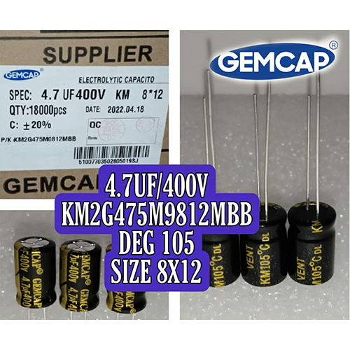 Black 4-7Mfd-400V Electro Capacitor