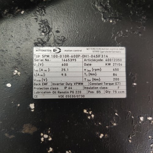 Wittenstein 100-010r-600p-oh1-045if314 Motion Control