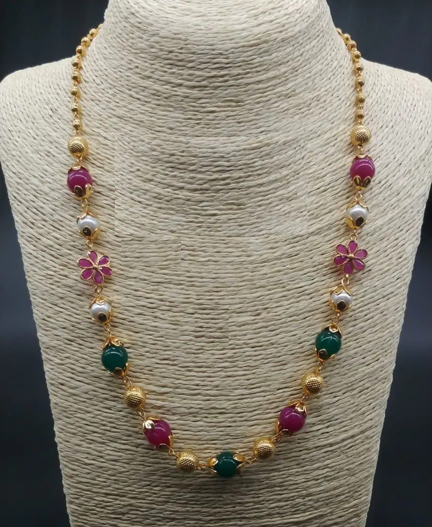 Pearl Flower Chain - Brass | Free Size Elegant Gold Design With Handpicked Detailing Perfect For Gifting And Celebrating Joyful Moments