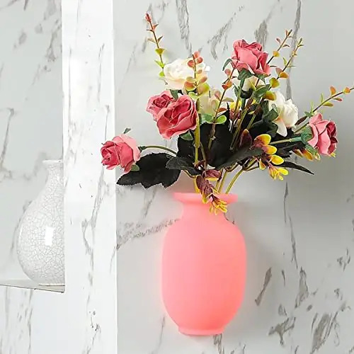 Hanging Flower Pot - Silicone Material, Compact Lightweight Design, Light Blue Color | Easy To Hang On Smooth Surfaces, Perfect For Indoor/outdoor Decoration