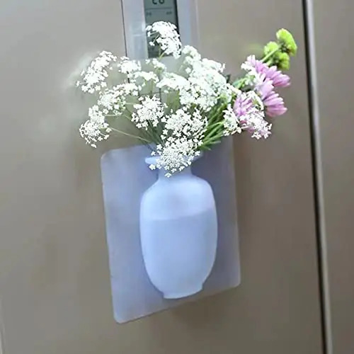 Hanging Flower Pot - Silicone Material, Compact Lightweight Design, Light Blue Color | Easy To Hang On Smooth Surfaces, Perfect For Indoor/outdoor Decoration