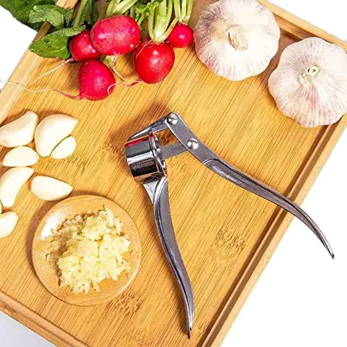 Silver Hand Held Garlic Crusher