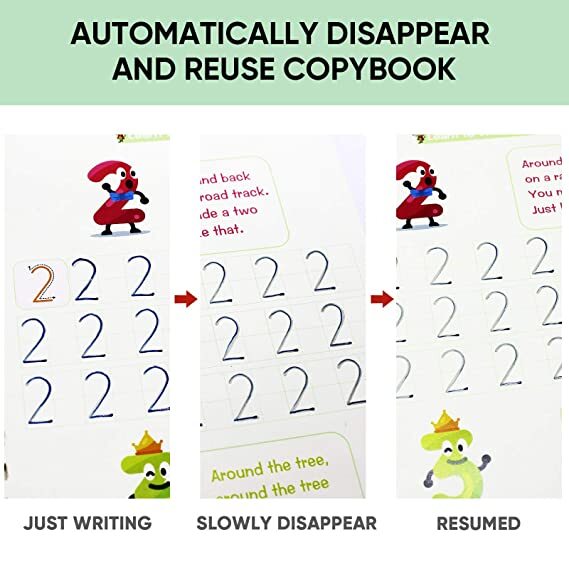 Magic Book - Thick Paper, 1 Silicone Pen Holder With 5 Refills | Engaging Exercises For Fine Motor Skills And Eye-hand Coordination