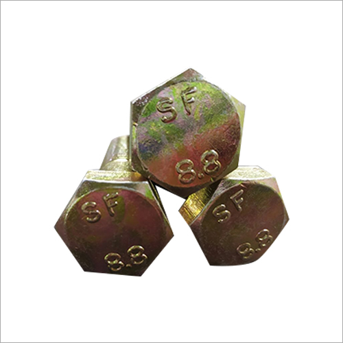 Golden Plated Hex Bolts - Quenched and Tempered, Golden Color with Plated Surface Treatment for Industrial Use