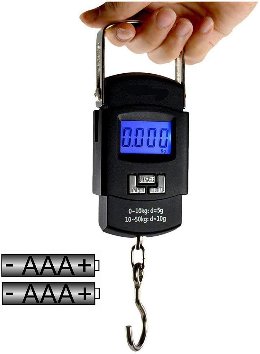 Portable Lcd Electronic Balance - 50kg Capacity, 5g Accuracy | Stainless Steel Hook, Compact Design, Auto Power Off, Lcd Display