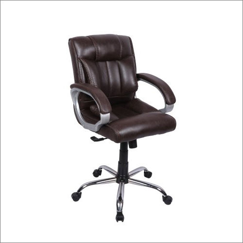 Vitmat Brown Mid Back Revolving Chair No Assembly Required