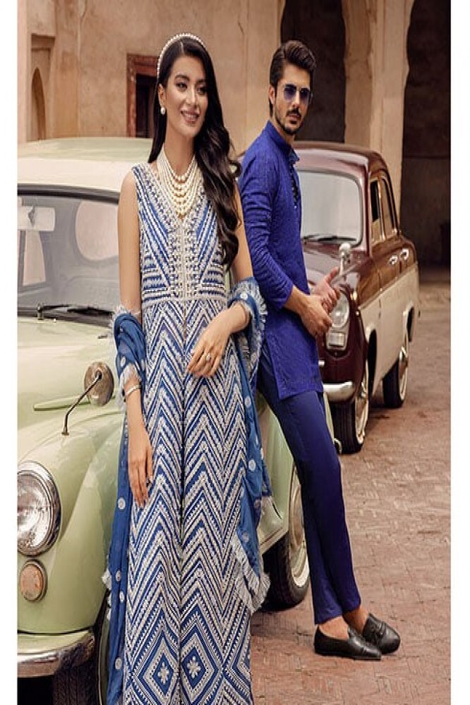Chiffon Suit - Cotton Silk Undershirt, Hand-embellished Neckline And Motifs | Sequined Net Dupatta, Full Sleeves, Summer Wear