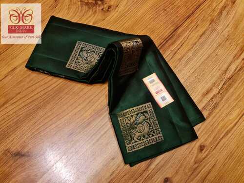 ग्रीन प्योर कांजीवरम मीना वर्क बुड्डा