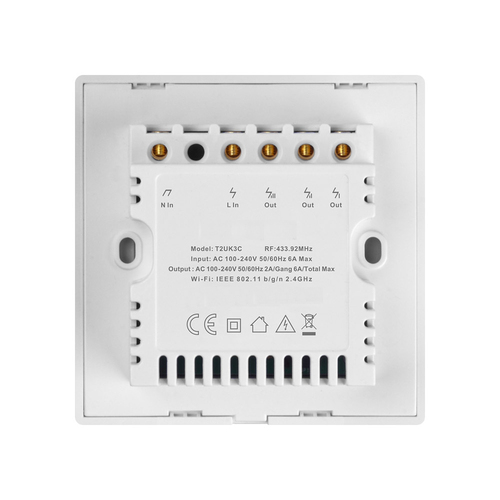 ForLinkon T2UK Smart Wall Switch - Toughened Glass Panel, 86x86x35mm, White/Black/Grey | WiFi Control, Compatible with Alexa & Google Assistant, Remote Management, LAN Functionality, Automatic Scheduling, IP65 Protection