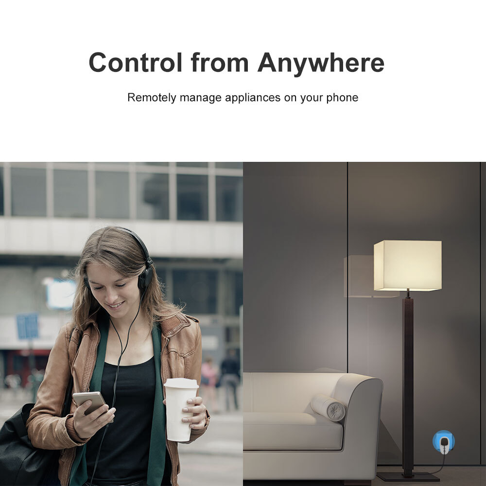 Eu Smart Wifi Socket Wireless Remote Control Plug Compatible With Alexa Control Your Devices From Anywhere Via App Application: Curtain Switch