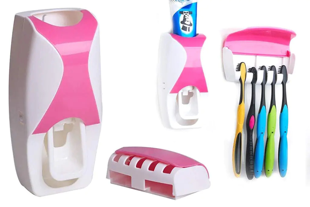 Multicolor Toothpaste Dispenser Tooth Brush With Toothbrush