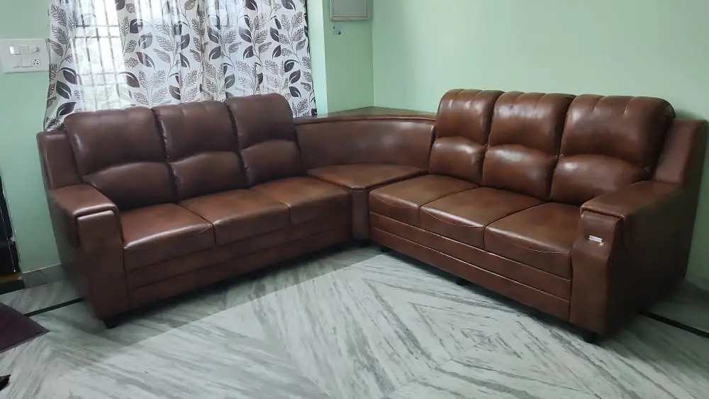 Brown L- Corner Sofa