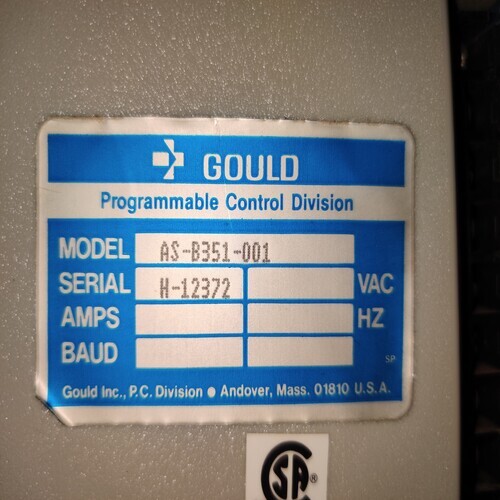 Gould As-b351-001 Programmable Control Divison